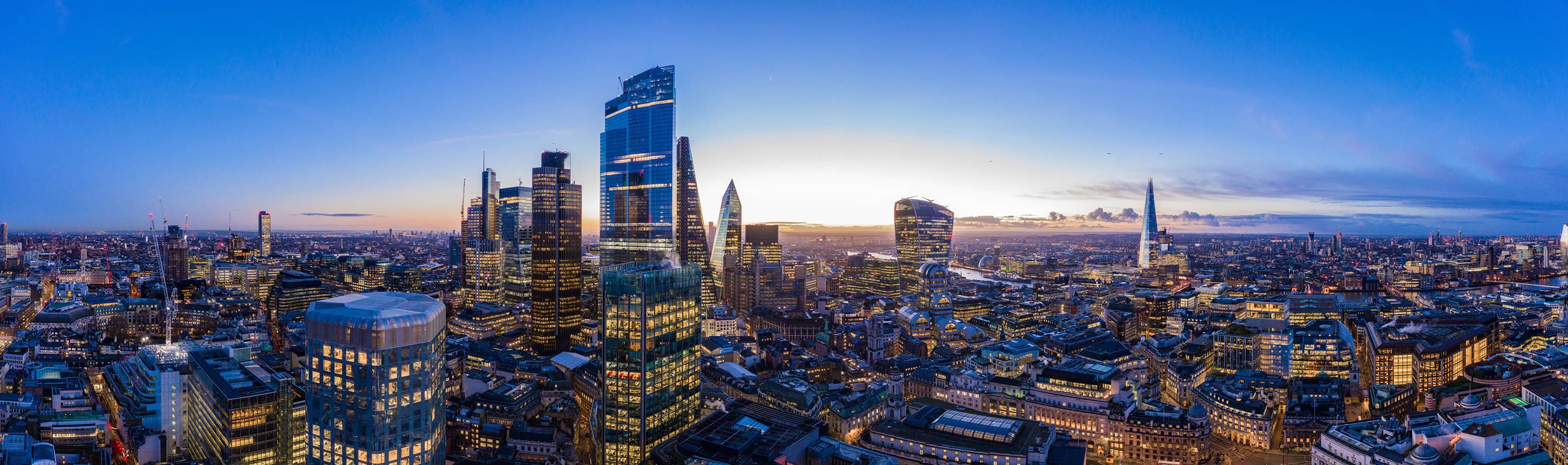 Financial district cityscape